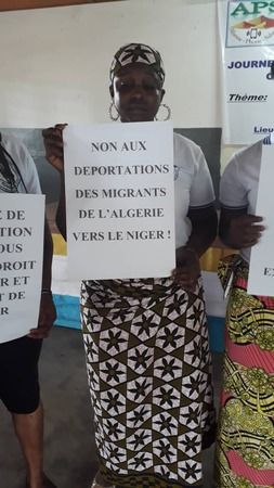 Activist from Sokodé/Togo in protest  against deportations from Algeria (21st of May 2021)